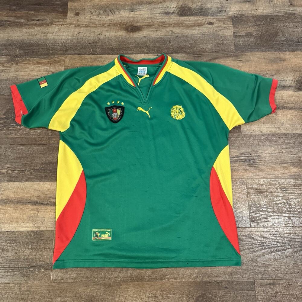 Cameroon Puma Soccer Jersey Football Shirt XL 2000/2001 Home Large? FLAWS